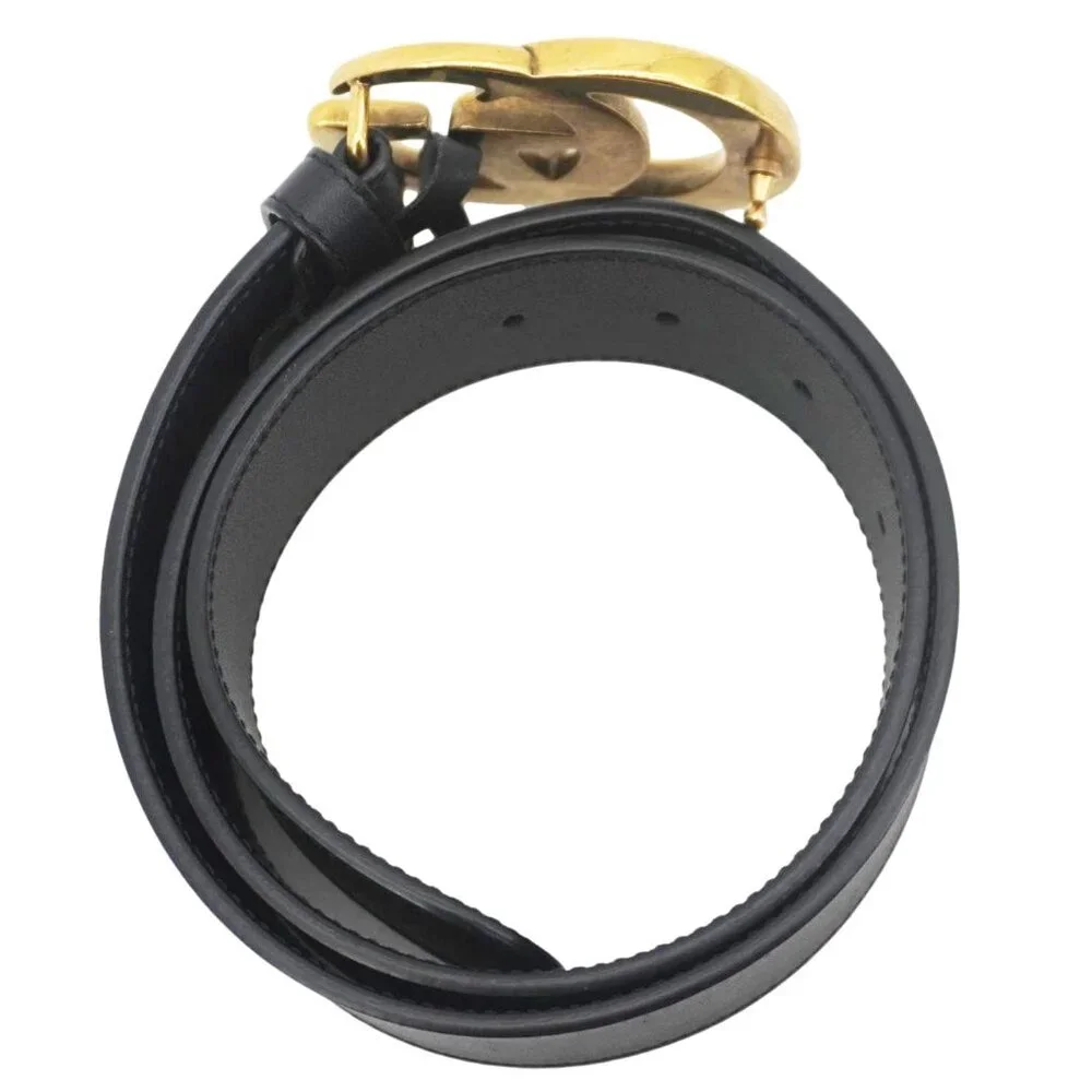 Gucci Double G Marmont Buckle Smooth Leather Belt Black 400593 - Picture 7 of 9